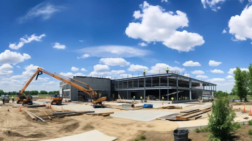 Panoramic View of Construction Site using Dryvit Sealant Contractors