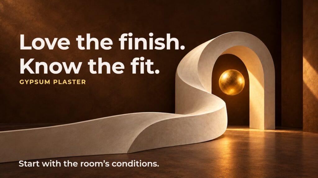 Concept illustration of a curved ivory plaster form around a gold sphere