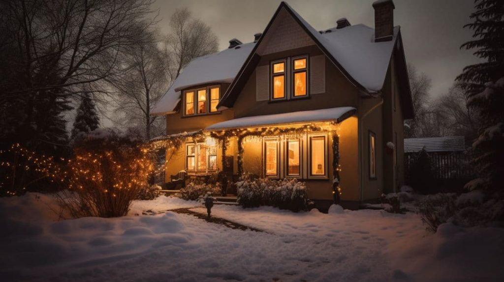 Energy efficient EIFS house in winter