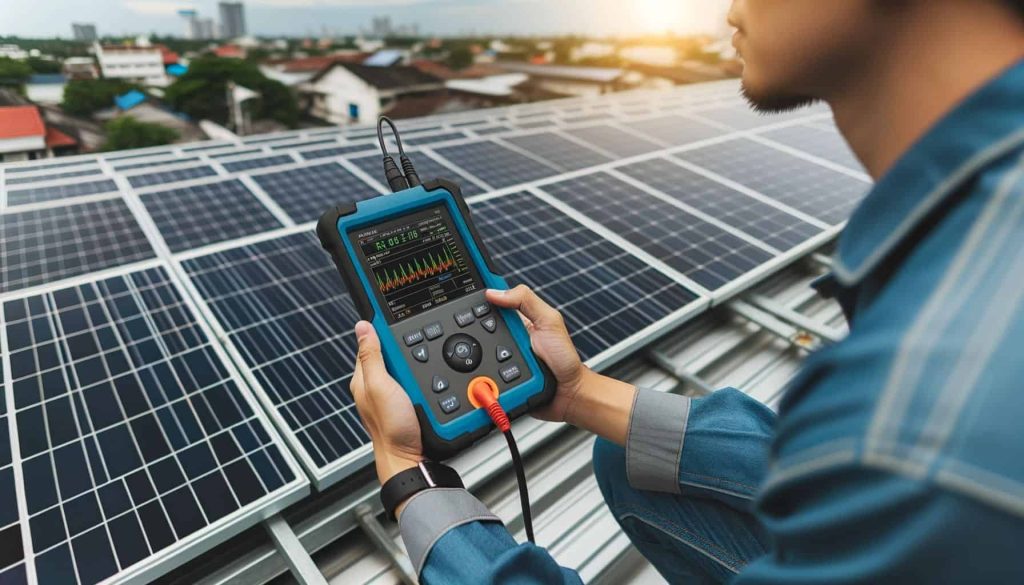 Solar panel on a rooftop