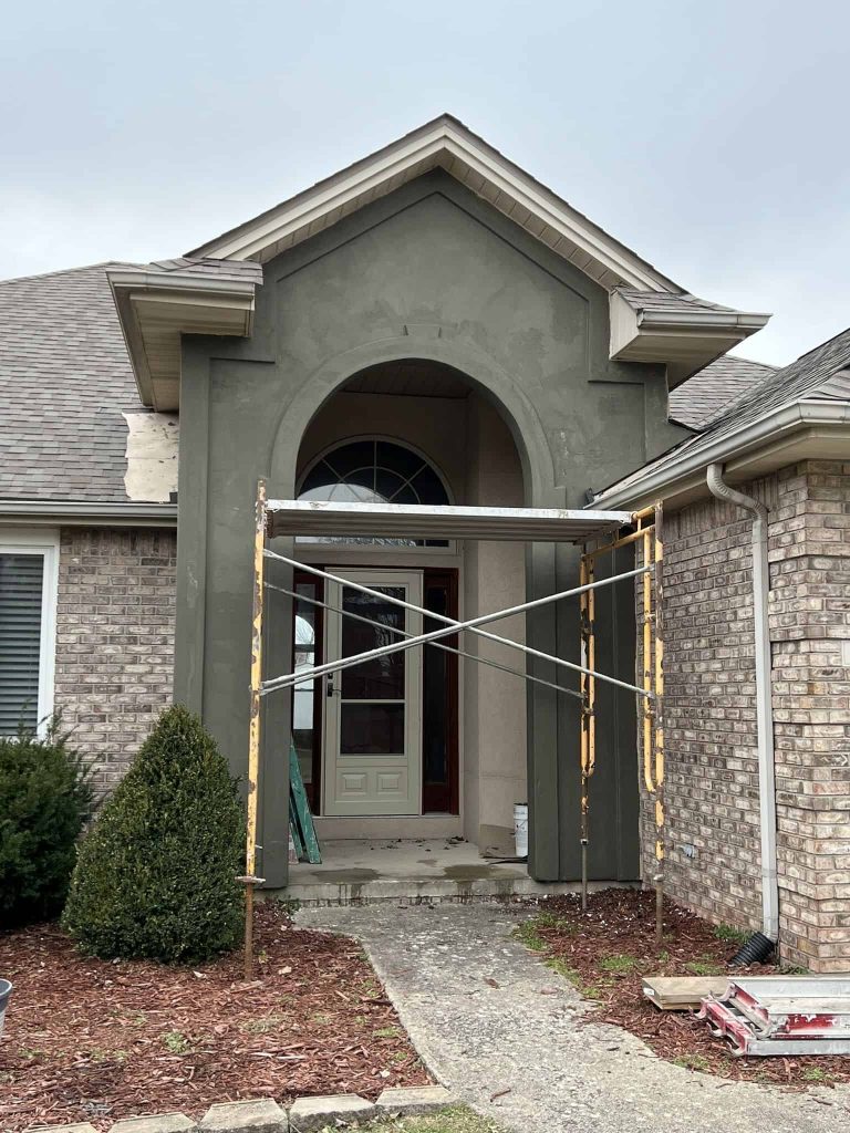 seymour indiana eifs restoration and spec upgrade. this EIFS was previous installed substandard and was corrected and restored by Indiana Wall [1]