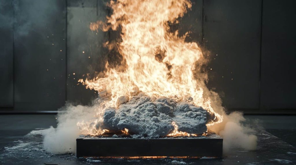 Fire-resistant_plaster_being_tested_in_a_controlled