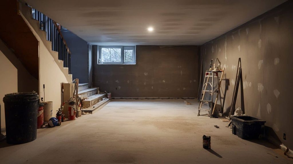 Preparing_a_basement_for_plastering_skilled