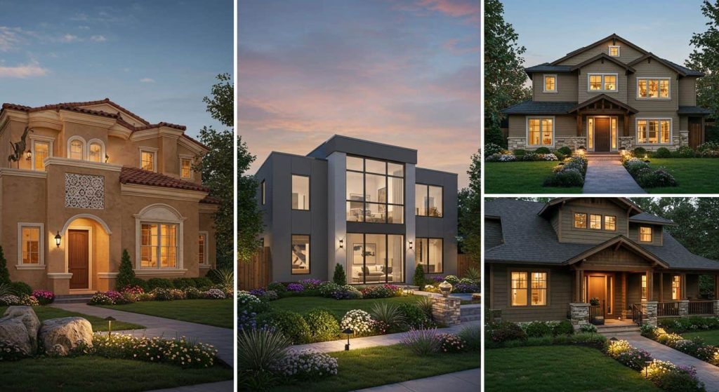 EIFS homes various styled - Mediterranean Contemporary Craftsman styles