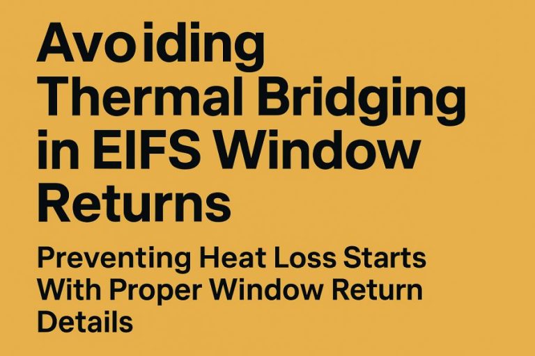 Avoiding Thermal Bridging in EIFS Window Returns