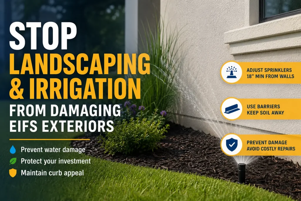 Protect EIFS exteriors from landscaping and irrigation
