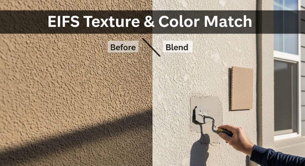 How Contractors Match EIFS Texture and Color After a Repair - IWS