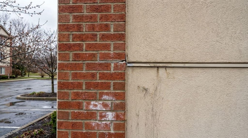 Where Brick Meets EIFS - Spring Tuckpointing Issues Leak Red Flags