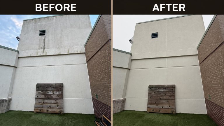 Before and after school image of wall